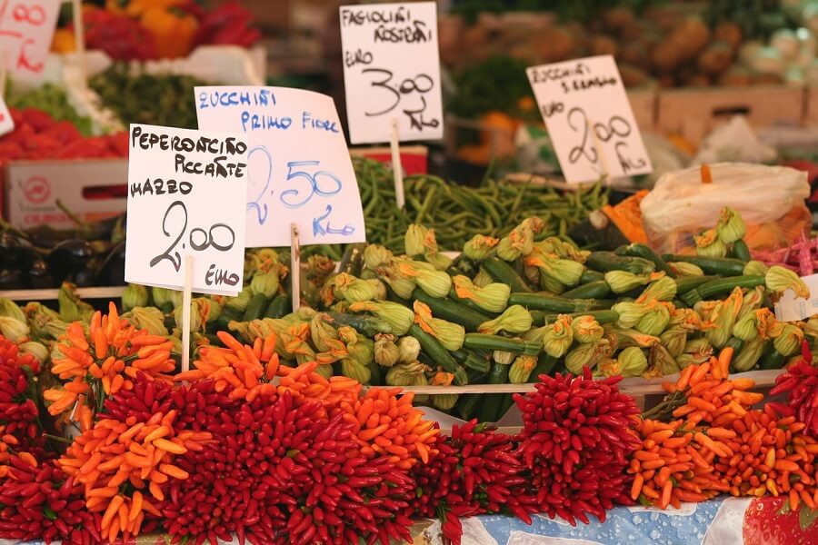 هزینه مواد غذایی در بازارهای ایتالیا